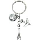 Conjunto de chaveiros Globe Airplane, inspirado em viagens, Torre Eiffel