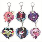 Conjunto de chaveiros Hell Hotel em acrílico Sherly, Vicky, Alastor e Adam