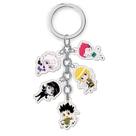 Conjunto de chaveiros Hunter x Hunter, pacote com 5 unidades de acrílico com figura Chibi