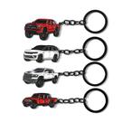 Conjunto de chaveiros para veículos off-road em liga de zinco, pacote com 4