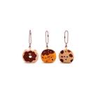 Conjunto de chaveiros Plush Bakery, 3 peças de pão fofo de donut