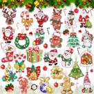 Conjunto de chaveiros Qinzave com 26 peças de Natal 5D Diamond Art