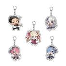 Conjunto de chaveiros Re Zero Subaru Emilia Rem Ram Beatrice