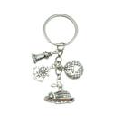 Conjunto de chaveiros Sailing Ship's Wheel Globe Anchor Cruise Silver Conjunto de chaveiros Sailing Ship's Wheel Globe Anchor Cruise Silver