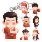 Conjunto de chaveiros Slam Dunk Acrílico Rukawa Sakuragi Miyagi
