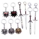 Conjunto de chaveiros The Witcher Wild Hunt Wolf Head & Swords