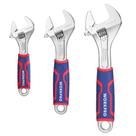 Conjunto de chaves ajustáveis WORKPRO Cr-V de 3 peças com alça de borracha