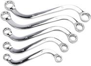 Conjunto de chaves, anel duplo offset em forma de S, 10-19 mm, 5 unidades Conjunto de chaves, anel duplo offset em forma de S, 10-19 mm, 5 unidades