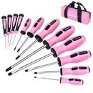Conjunto de chaves de fenda FASTPRO de 12 peças rosa magnético para mulheres