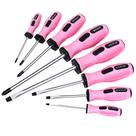 Conjunto de chaves de fenda FASTPRO de 8 peças rosa magnético para mulheres Conjunto de chaves de fenda FASTPRO de 8 peças rosa magnético para mulheres