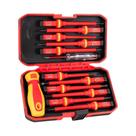Conjunto De Chaves De Fenda Isoladas 1000V 13/9 Peças Com Pontas Magnéticas E Cabo PP TPR Para