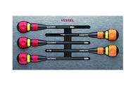 Conjunto de chaves de fenda VESSEL Ratchet, 5 peças, alça esférica, espuma EVA