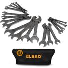 Conjunto de chaves ELEAD Superthin Open End, 19 peças SAE e Metric