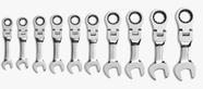Conjunto de chaves GEARWRENCH 10 peças 12 Pt. Métrica de combinação de catraca Stubby Flex Head Conjunto de chaves GEARWRENCH 10 peças 12 Pt. Métrica de combinação de catraca Stubby Flex Head