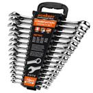 Conjunto de chaves HORUSDY, 15 peças métricas, 8-22 mm, com rack de armazenamento