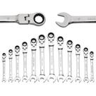 Conjunto de chaves Yashong com catraca métrica de cabeça flexível de 8 a 19 mm