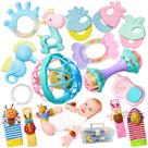 Conjunto de chocalhos AOYOHOMOA de 0 a 6 meses com chocalhos de pulso e tornozelo x15