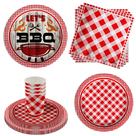 Conjunto de churrasco Birthday Galore Gingham de 64 peças