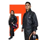 Conjunto De Chuva Pioneira Combate PVC 0.28mm Impermeável Motoqueiro Motoboy Flexível Reforçado Refletivo Zíper Gola Alta Jaqueta E Calça