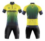 Conjunto de Ciclismo Camisa C/ Proteção UV e Bermuda C/ Forro Interno