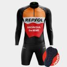 Conjunto de Ciclismo Espuma Masculino Camisa Repsol Manga Longa Conjunto de Ciclismo Espuma Masculino Camisa Repsol Manga Longa