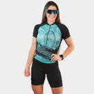 Conjunto de Ciclismo Feminino - Camisa Bike Roda Azul (PRO) e Bermuda GEL