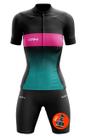 Conjunto de Ciclismo Feminino- Camisa Fúcsia e Bermuda GEL