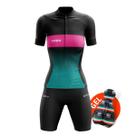 Conjunto de Ciclismo Feminino- Camisa Fúcsia e Bermuda GEL