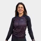 Conjunto de Ciclismo Feminino Camisa PRO Manga Longa e Bermuda Forro Espuma Camiseta com Zíper Proteção uv Manga Longa Respirável