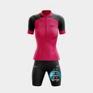 Conjunto de Ciclismo Feminino- Camisa Way Fresh Bordô e Bermuda GEL
