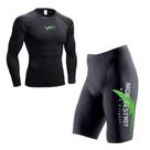 Conjunto De Ciclismo Masculino Bike Short e Camisa Compressão UV Forro Multigomos Pedal Confortável Conjunto De Ciclismo Masculino Bike Short e Camisa Compressão UV Forro Multigomos Pedal Confortável