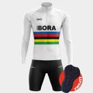 Conjunto de Ciclismo Masculino Bora Branca Manga Longa e Bermuda ESPUMA Conjunto de Ciclismo Masculino Bora Branca Manga Longa e Bermuda ESPUMA