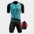 Conjunto de Ciclismo Masculino- Camisa Bike Roda Azul (PRO) e Bermuda Espuma WAY Conjunto de Ciclismo Masculino- Camisa Bike Roda Azul (PRO) e Bermuda Espuma WAY