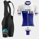Conjunto de Ciclismo Masculino- Camisa Italia Azul PREMIUM e Bretelle GEL