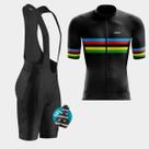 Conjunto de Ciclismo Masculino Camisa Premium e Bretelle Forro Gel Camiseta Proteção Uv Manga Curta Ziper Bolsos