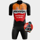 Conjunto de Ciclismo Masculino- Camisa Repsol e Bermuda GEL