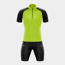 Conjunto de Ciclismo Masculino- Camisa Way Fresh Verde Limão e Bermuda Espuma