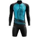 Conjunto de Ciclismo Masculino Forro Gel Blusa Manga Longa Ciclistas