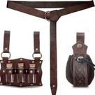 Conjunto de Cinto de Alquimista Medieval em Couro PU com Frascos de Poções