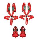 Conjunto de cinto de segurança BESTZHEYU 2PCS 5-Point Racing Red