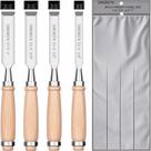 Conjunto de cinzéis de madeira GREBSTK CRV Steel Bevel Sharp Edge 4 unidades