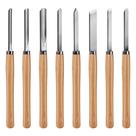 Conjunto de cinzéis para torneamento de madeira HAUTMEC Professional 8 peças HT0237-WW