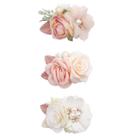 Conjunto de clipes de cabelo de flores OOSAKU Floral, 3 peças para meninas