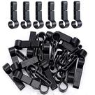Conjunto de clipes de capacete, 20 peças de plástico leve preto ao ar livre Conjunto de clipes de capacete, 20 peças de plástico leve preto ao ar livre