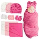 Conjunto de cobertores DRESHOW BQUBO Newborn 3 peças de chapéu e luvas 83x78cm