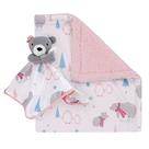 Conjunto de cobertores e cobertores de segurança NoJo Baby Sherpa rosa cinza