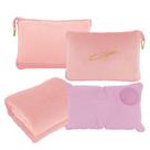Conjunto de cobertores e travesseiros de viagem CLEXION 300 GSM de lã macia