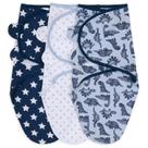 Conjunto de Cobertores Swaddle The Peanutshell para Bebê - Algodão Azul