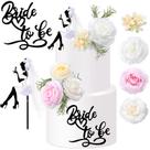 Conjunto de cobertura de bolo Wavwavw Bride to Be Wedding Shower Decor Conjunto de cobertura de bolo Wavwavw Bride to Be Wedding Shower Decor