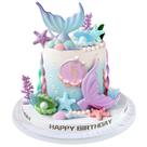 Conjunto de cobertura de bolo Zafena Mermaid Tail Seaweed Starfish 21 unidades